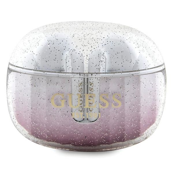 Bezdrôtové slúchadlá Guess GUTWSHDGKEEP TWS GLITTER GRADIENT ružová