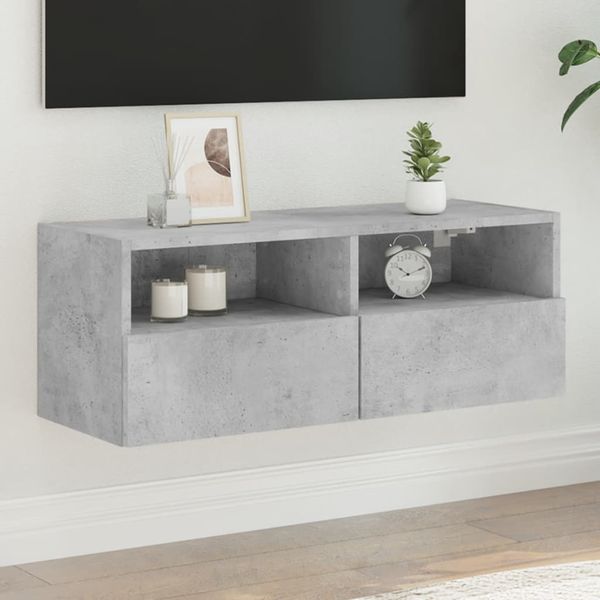 vidaXL TV nástenná skrinka betónovo sivá 80x30x30 cm kompozitné drevo