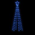 vidaXL Vianočný stromček s hrotom a 108 modrými LED 180 cm