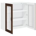 vidaXL Nástenný sklenený kabinet LUCCA Hnedý dub 80 x 31 x 80 cm