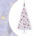 vidaXL Umelý vianočný stromček Biela 150 cm PVC a oceľ
