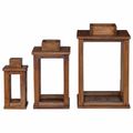 vidaXL Lampáš 3 ks Prírodná 30 x 30 x 44 cm Mahagónové drevo