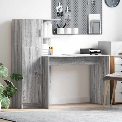 vidaXL Stôl 2 pcs Sivý Sonoma
