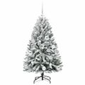 vidaXL Umelý Sklápací Vianočný Stromček 150 LED Zelená a biela 120 cm