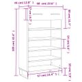 vidaXL Botník betónovo sivý 60x35x105 cm kompozitné drevo