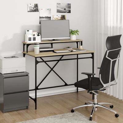 vidaXL Stôl dub sonoma 100x50x90 cm spracované drevo a železo