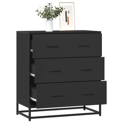 vidaXL Komoda čierna 68x35x76 cm kompozitné drevo a kov