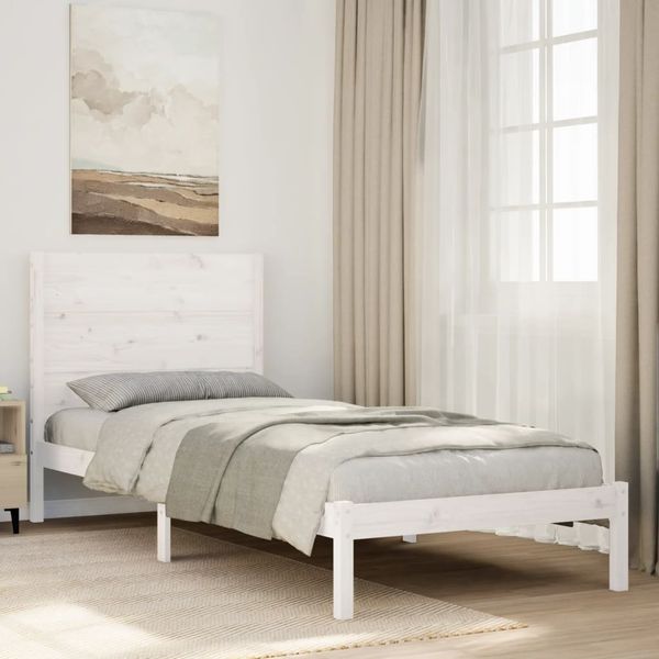 vidaXL Extra dlhá posteľ bez matraca biela 100x210 cm masívne drevo