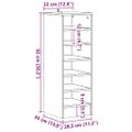 VidaXL Skrinka na topánky Old Wood 32x35x92 cm Engineered Wood