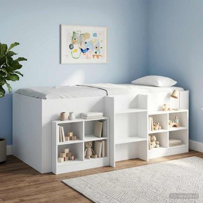 vidaXL Rám postele pre deti na vysokej posteli Biela 90 x 190 cm