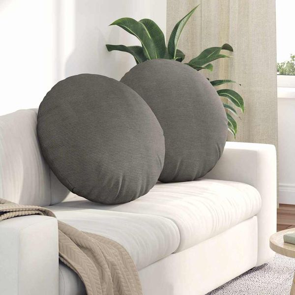 vidaXL Vankúše na sedenie 2 pcs Svetlosivá Ø60 x 21 cm