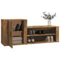 vidaXL Botník dymový dub 130x35x54 cm spracované drevo