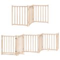 vidaXL Brána pre psa s dverami skladacia 15panely 750cm topoľové drevo