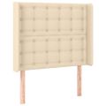 vidaXL Čelo postele so záhybmi krémové 83x16x118/128 cm látka