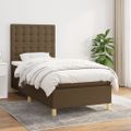 vidaXL Boxspring posteľ s matracom tmavohnedá 90x190 cm látka