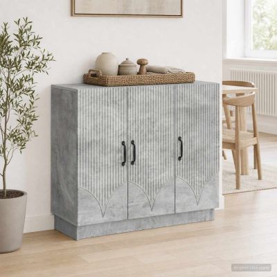 vidaXL Servírovacia skriňa Betónovo sivá 89 x 34,5 x 77 cm