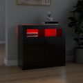 vidaXL Komoda s LED svetlami lesklá čierna 80x35x75 cm