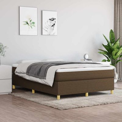 vidaXL Posteľný rám s boxspringom tmavohnedá 140x200 cm látka