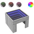 vidaXL Konferenčný stolík s nekonečnými LED sivý sonoma 40x40x30 cm