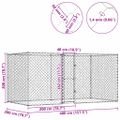vidaXL Klietka pre psa Strieborná 400 x 200 x 200 cm Pozinkovaná oceľ