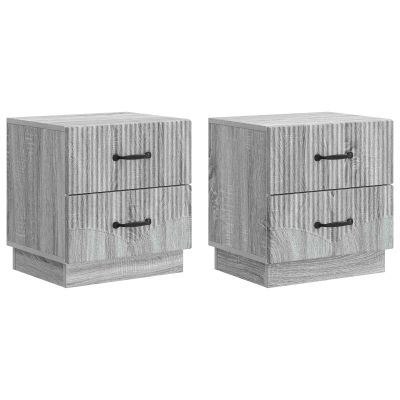vidaXL Nočný stolík so zásuvkou 2 pcs Sivá sonoma 43 x 34,5 x 44,5 cm