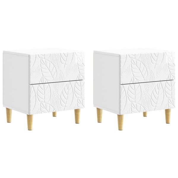 vidaXL Nočný stolík 2 pcs Biela s vysokým leskom 43 x 34,5 x 48 cm