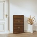 vidaXL Botník hnedý dub 59x17x108 cm spracované drevo