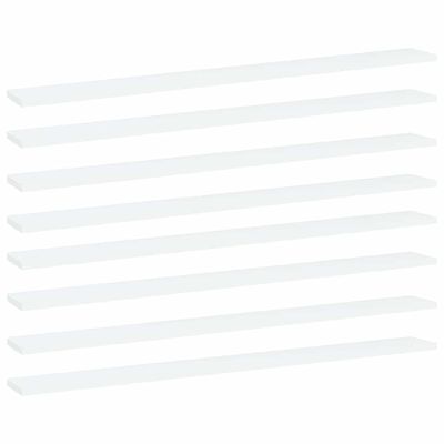 vidaXL Prídavné police 8 ks, biele 100x10x1,5 cm, drevotrieska