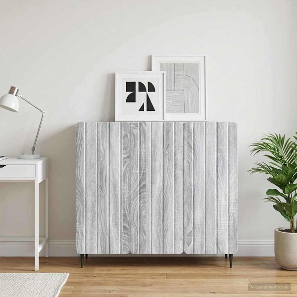 vidaXL Servírovacia skriňa Sivá sonoma 89 x 34,5 x 82 cm