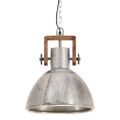 vidaXL Industriálna závesná lampa 25 W strieborná 30 cm okrúhla E27
