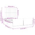 vidaXL Posteľ bez matracom tmavomodrá 120x190 cm zamat