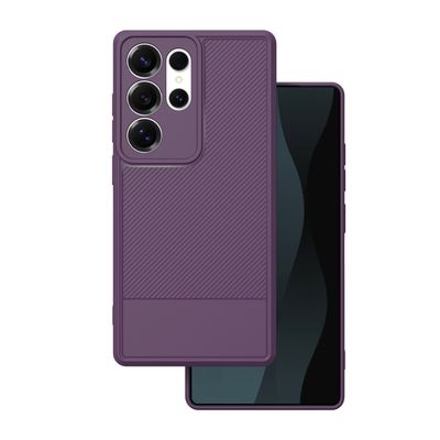 Jednoduché uhlíkové puzdro pre Samsung Galaxy S25 Ultra fialová