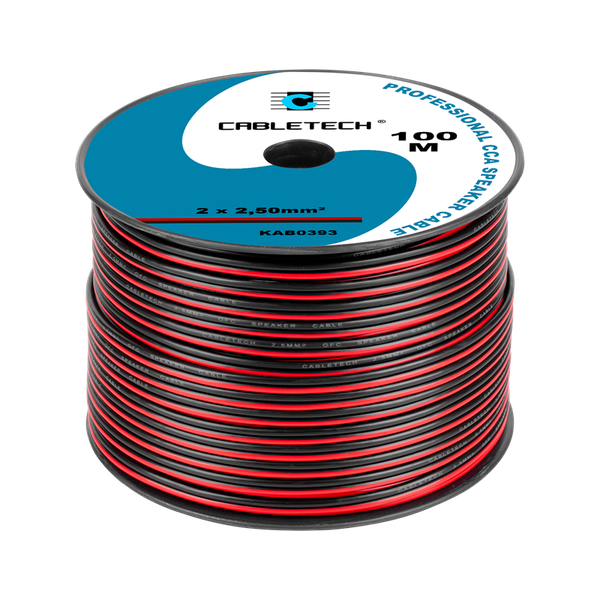 Kábel dvojlinka Cabletech KAB0393 2x 2,5 mm červeno-čierna CCA