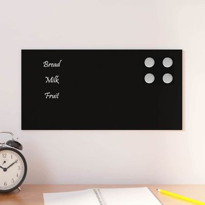 vidaXL Nástenná magnetická tabuľa čierna 40x20 cm tvrdené sklo