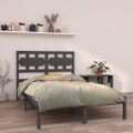 vidaXL Posteľný rám sivý masívne borovicový masív 140x190 cm