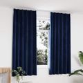 vidaXL Zatemňovacie závesy 2 ks s háčikmi, zamat, tmavomodré 140x175cm