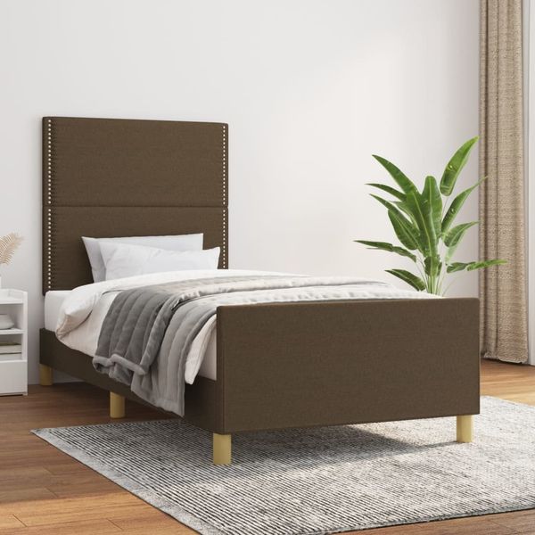 vidaXL Posteľ bez matraca tmavohnedá 90x190 cm látka