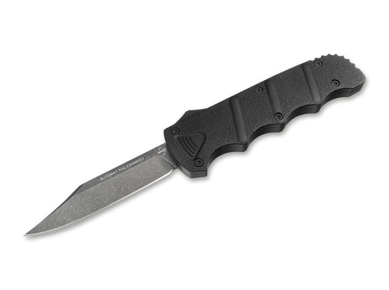 Böker Plus 06EX350 Kalashnikov OTF Bowie automatický nôž 9 cm, Stonewash, čierna, hliník