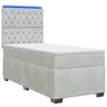 vidaXL Posteľ boxspring s matracom Svetlosivá 100 x 200 cm Zamat