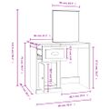 vidaXL Toaletný stolík so zrkadlom biely 90x50x132,5 cm drevo