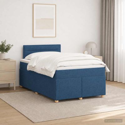 vidaXL Posteľ boxspring s matracom Modrá 120 x 200 cm Látka