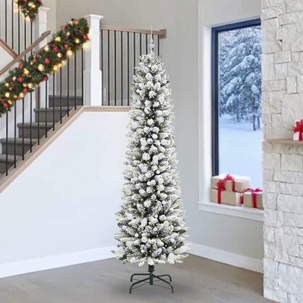 vidaXL Umelý vianočný stromček Biela 240 cm PVC, kov a plast