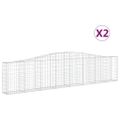 vidaXL Oblúkové gabionové koše 2 ks 400x30x80/100cm pozinkované železo