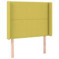 vidaXL Čelo postele s LED zelené 83x16x118/128 cm látka