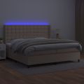 vidaXL Boxspring posteľ matrac a LED kapučínová 200x200 cm umelá koža