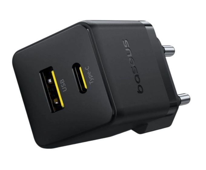 Baseus Rýchlonabíjačka do siete Palm 30W 1xUSB-A 1xUSB-C PD QC 3.0 čierna