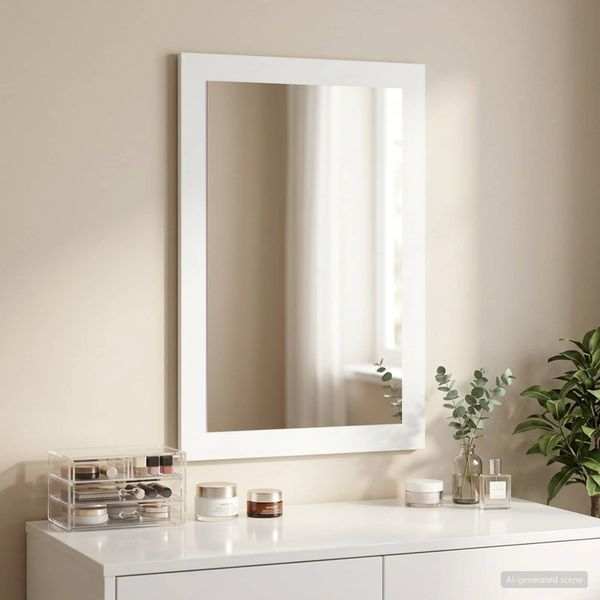 vidaxl Zrkadlo FAUSKE Biela 43 x 3,5 x 77 cm Obdĺžnikový
