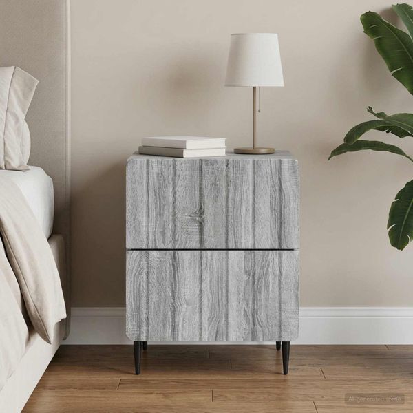 vidaXL Nočný stolík Sivá sonoma 43 x 34,5 x 49,5 cm Kompozitné drevo