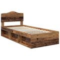 vidaXL Rám postele Staré drevo 100 x 200 cm Masívne borovicové drevo