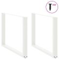 vidaXL Nohy k jedálenskému stolu v tvare U, 2 ks, biele, 100 x (72-73) cm, oceľové